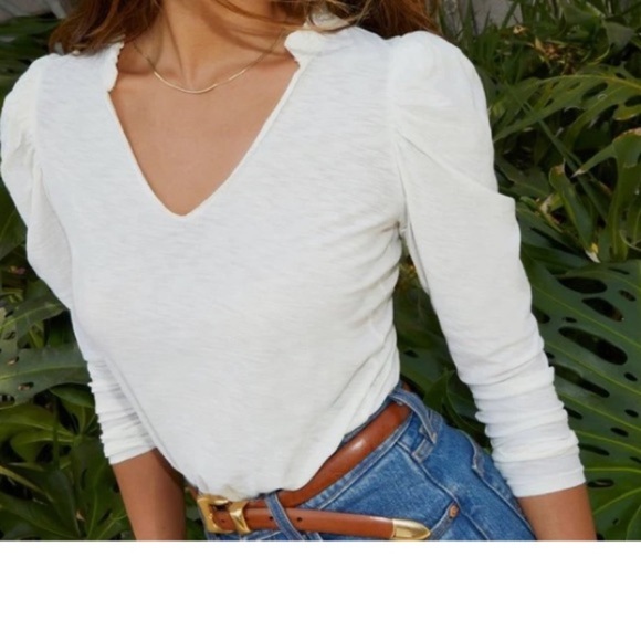 NATION LTD Tamira ElizabethanTee Off White Sz S Elevated Capsule Quiet Luxury - Picture 16 of 16